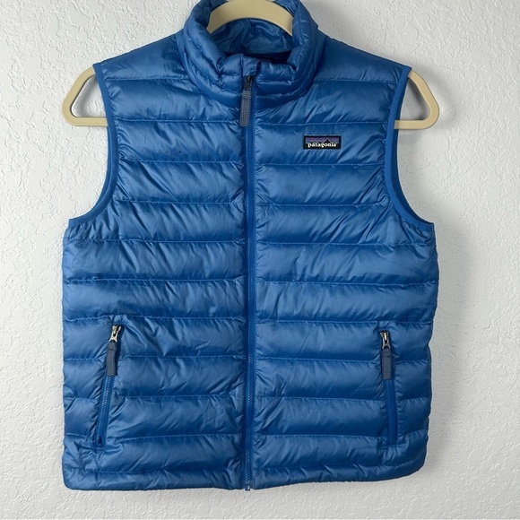 Patagonia Kids Blue Down Puffer Vest Size Large (12) - Picture 1 of 7